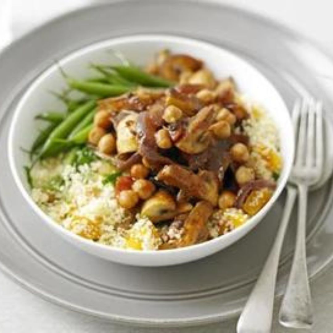 Champignons à la marocaine et semoule