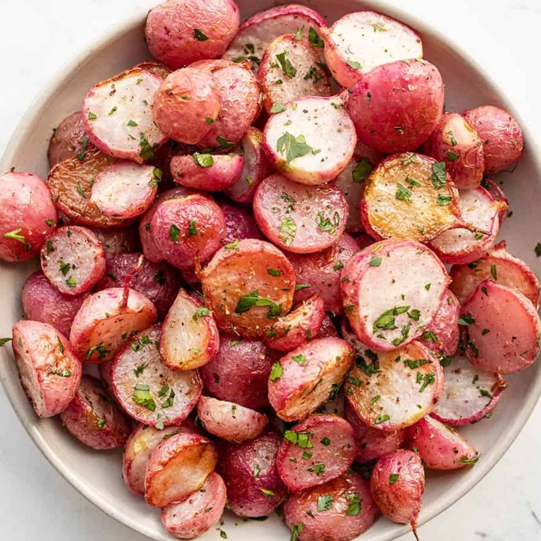 Radis grillés au beurre et herbes